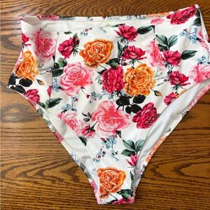 Floral High-Waisted Bikini Bottoms
